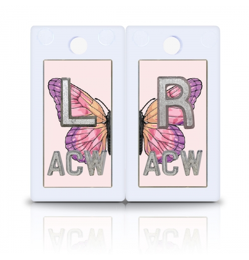1 5/8" Height Non Adhesive Plastic X Ray Marker, Pink Butterfly Design